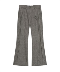 OPEN YY / LINEN PANELLED RAW-CUT PANTS(棕色-S-BROWN)