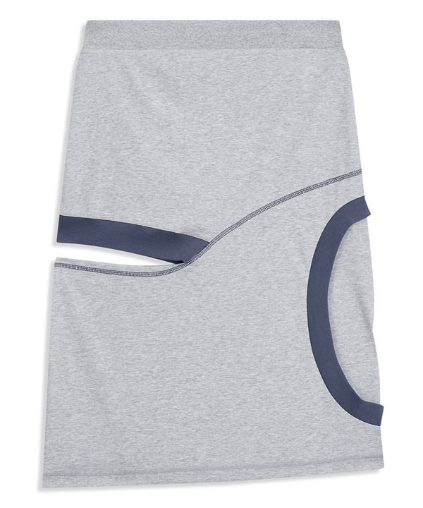 OPEN YY / COLOR BLOCK PANEL CUTOUT SKIRT(灰色-S-GRAY)