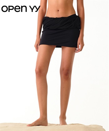 OPEN YY / ROLLED WAIST MINI SKIRT