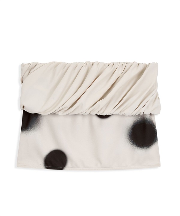 OPEN YY / ROLLED WAIST DOT MINI SKIRT(膚色-S-BEIGE)