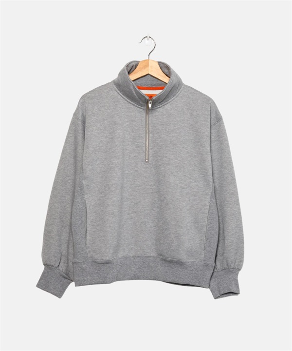 UNIVERSAL OVERALL / 半拉鍊蓬袖休閒上衣(灰色-FREE-其他灰色)