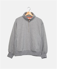 UNIVERSAL OVERALL / 半拉鍊蓬袖休閒上衣(灰色-FREE-其他灰色)