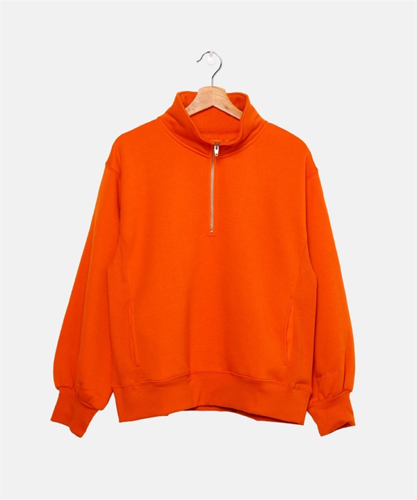 UNIVERSAL OVERALL / 半拉鍊蓬袖休閒上衣(橘色-FREE-ORANGE)