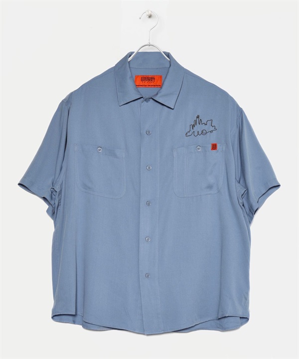 UNIVERSAL OVERALL / 芝加哥刺繡印花襯衫(藍色-M-LIGHT BLUE)