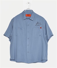 UNIVERSAL OVERALL / 芝加哥刺繡印花襯衫(藍色-M-LIGHT BLUE)