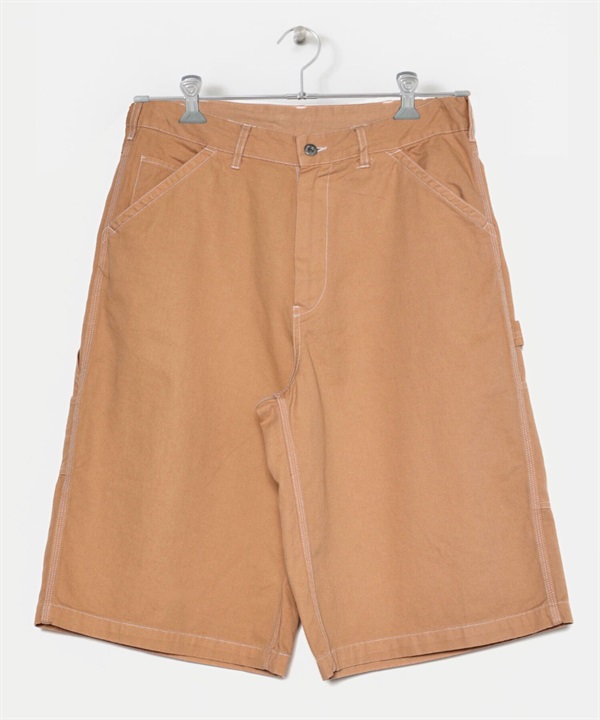 UNIVERSAL OVERALL / 染色加工寬鬆畫家七分褲(膚色-M-BEIGE)