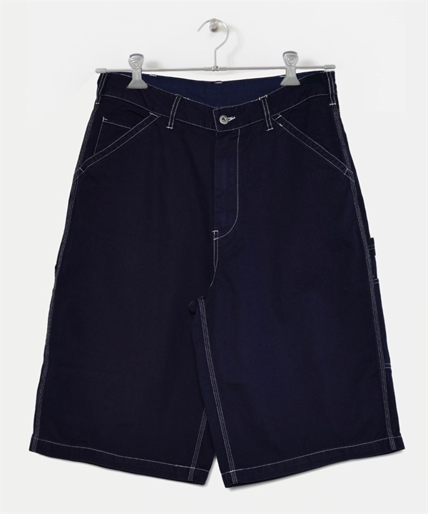 UNIVERSAL OVERALL / 染色加工寬鬆畫家七分褲(藏青色-M-NAVY)