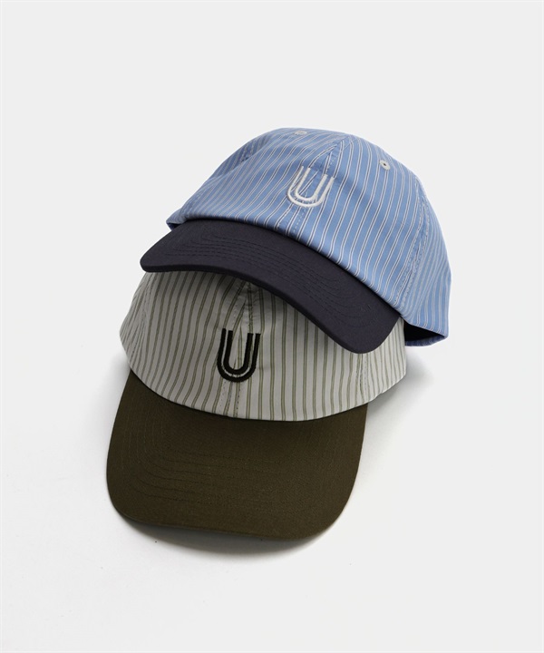 UNIVERSAL OVERALL / 刺繡LOGO條紋棒球帽