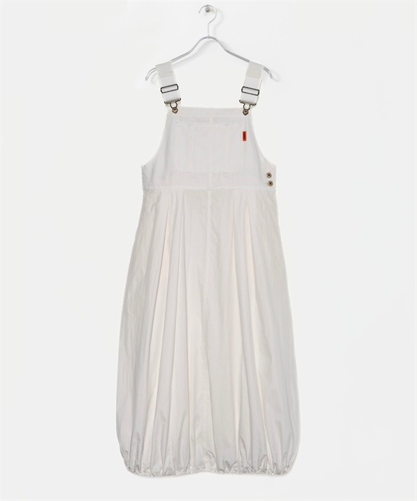 UNIVERSAL OVERALL / 拼接尼龍氣球吊帶裙(白色-FREE-WHITE)