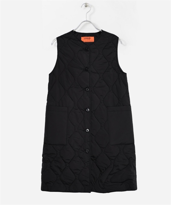 UNIVERSAL OVERALL / QUILT LONG VEST(黑色-FREE-BLACK)
