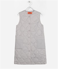 UNIVERSAL OVERALL / QUILT LONG VEST(灰色-FREE-GRAY)