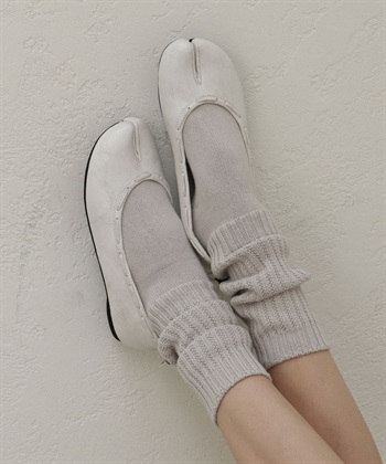 PAES / Leather String Flat Vintage White