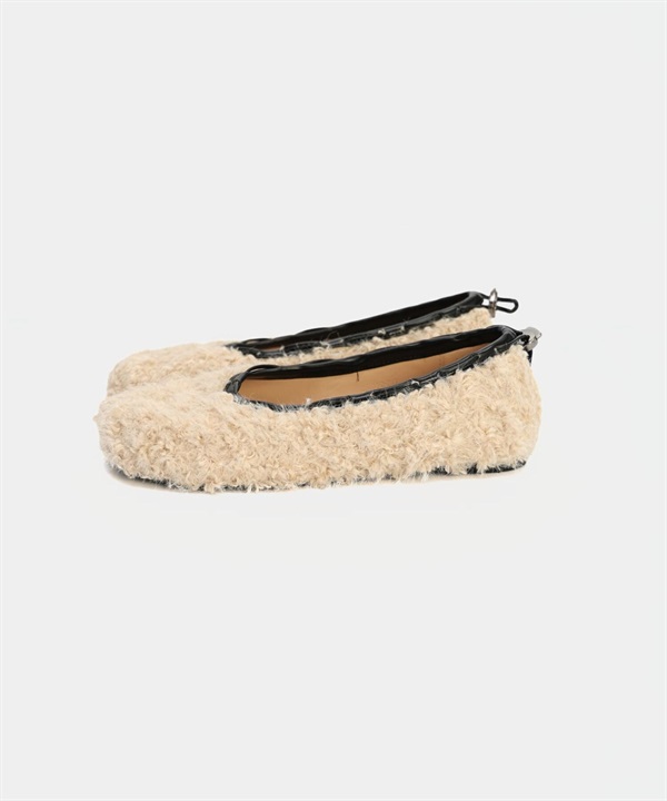 PAES / Teddy String Flat Ivory(白色-23.5-IVORY)
