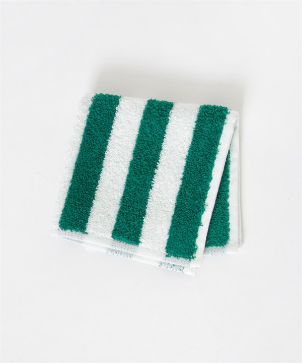 UR TECH 條紋小方巾(米色x綠色-25x25-OFF WHITE)
