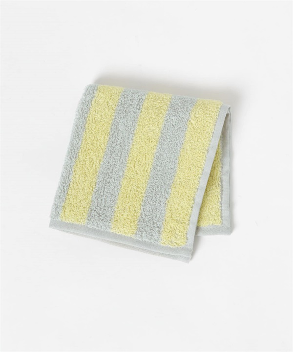 UR TECH 條紋小方巾(淺灰色x黃色-25x25-LIGHT GRAY)