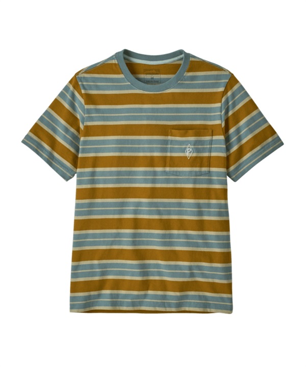 Patagonia /  M's MW Water People Mark Pocket Tee(藍色棕色條紋BGSA-XS-其他藍色)