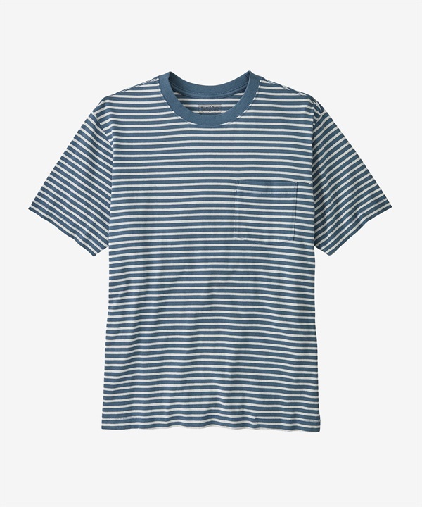 Patagonia / 條紋口袋短袖上衣(藍色WKSU-M-其他藍色)