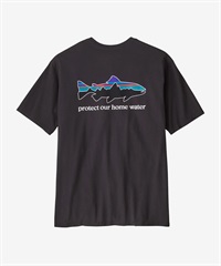 Patagonia / Home Water Trout 有機棉印花短袖上衣(黑色INBK-M-BLACK)