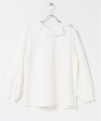 2WAY荷葉領罩衫(米色-FREE-OFF WHITE)