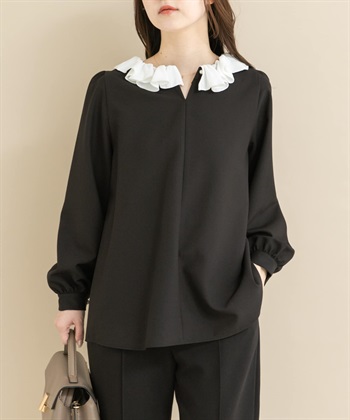 2WAY荷葉領罩衫