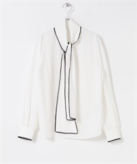 花邊領結罩衫(米白色-FREE-OFF WHITE)