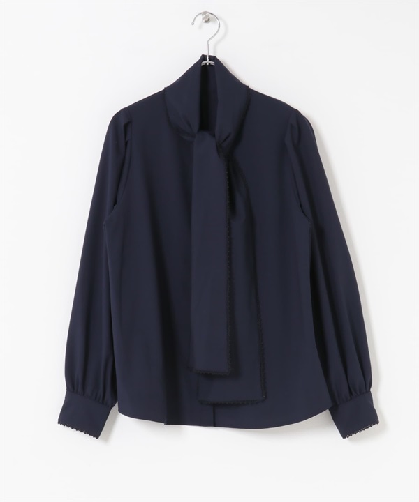 花邊領結罩衫(藏青色-FREE-NAVY)