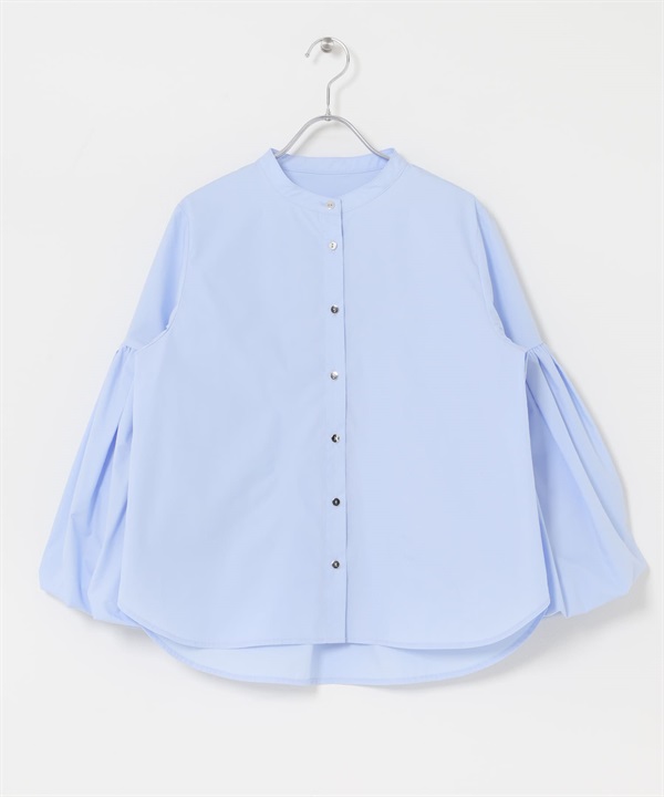 可機洗蓬袖罩衫(薩克斯藍-Free-其他藍色)