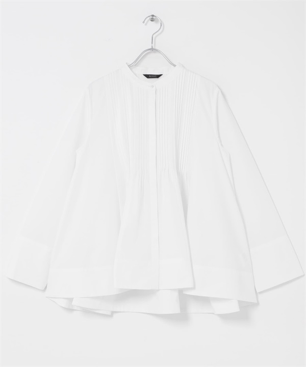 可機洗細褶傘狀罩衫(米白色-Free-OFF WHITE)