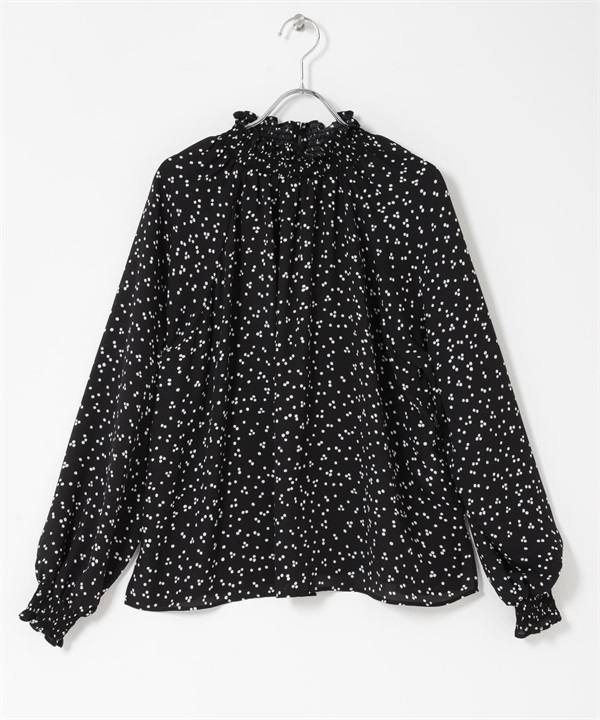可水洗不規則點點罩衫(黑色-FREE-BLACK)