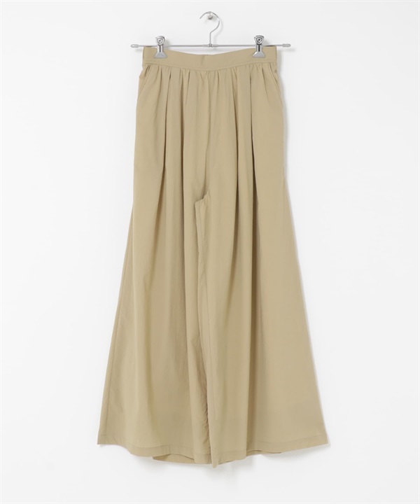 輕盈打褶寬褲(膚色-FREE-BEIGE)