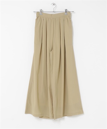 輕盈打褶寬褲(膚色-FREE-BEIGE)