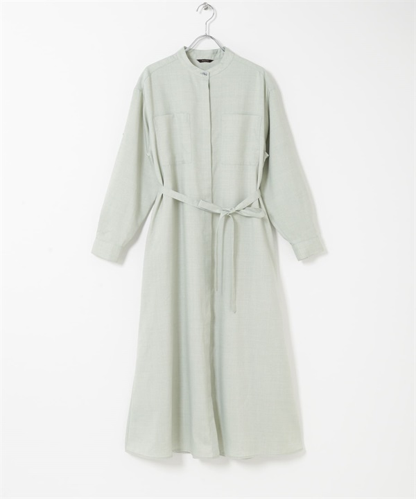 可機洗仿亞麻襯衫洋裝(薄荷綠-FREE-MINT)
