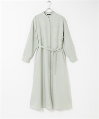 可機洗仿亞麻襯衫洋裝(薄荷綠-FREE-MINT)