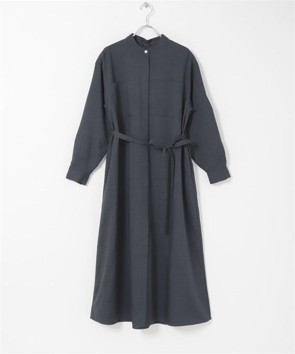 可機洗仿亞麻襯衫洋裝(藏青色-FREE-NAVY)