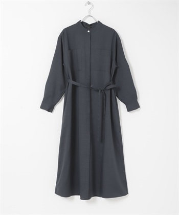 可機洗仿亞麻襯衫洋裝(藏青色-FREE-NAVY)