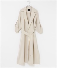 防潑水長版風衣(亞麻色-36-IVORY)