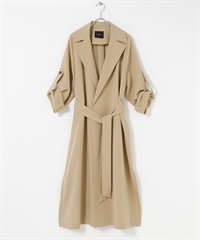 防潑水長版風衣(膚色-36-BEIGE)