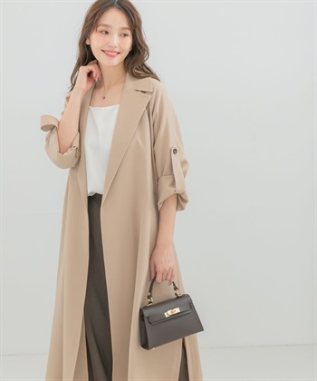 防潑水長版風衣