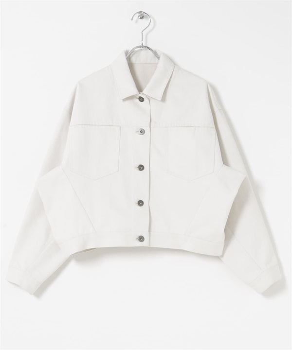 蝙蝠袖牛仔外套(白色-FREE-OFF WHITE)