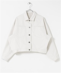 蝙蝠袖牛仔外套(白色-FREE-OFF WHITE)