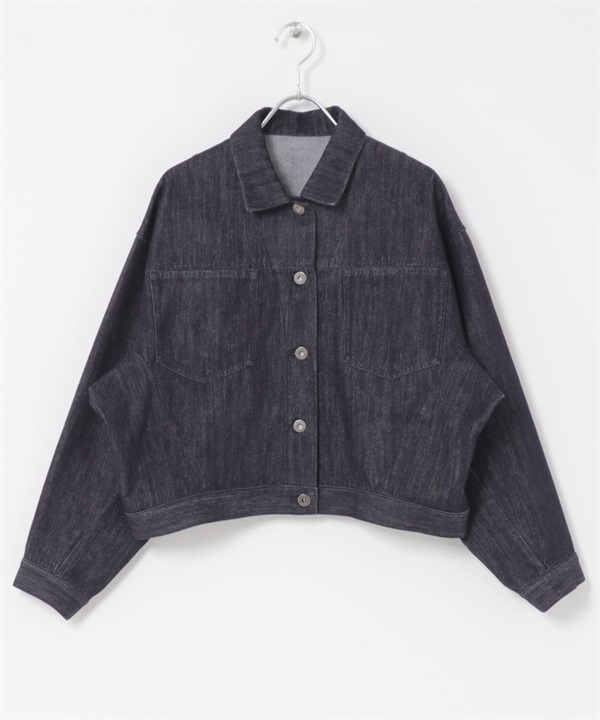 蝙蝠袖牛仔外套(靛青色-FREE-INDIGO BLUE)