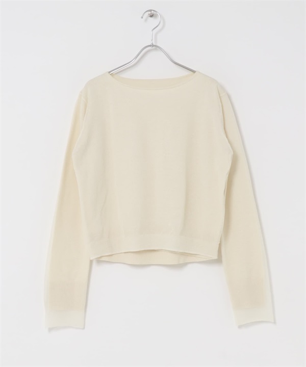 透膚層次設計針織衫(米白色-Free-OFF WHITE)