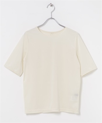 日本製涼感透膚絲絨上衣(米色-FREE-OFF WHITE)