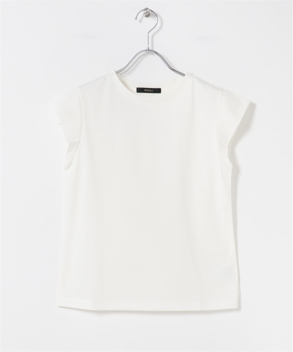 日本製涼感皮馬棉法式袖T恤(米色-FREE-OFF WHITE)