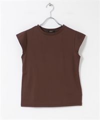 日本製涼感皮馬棉法式袖T恤(棕色-FREE-BROWN)