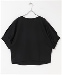 日本製UV CUT涼感打褶袖彈性喬琪紗套衫(黑色-FREE-BLACK)