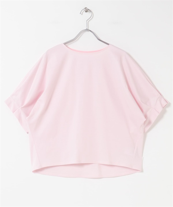 日本製UV CUT涼感打褶袖彈性喬琪紗套衫(粉紅色-FREE-PINK)