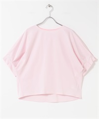 日本製UV CUT涼感打褶袖彈性喬琪紗套衫(粉紅色-FREE-PINK)