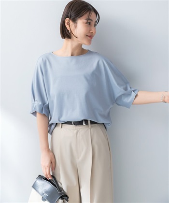 日本製UV CUT涼感打褶袖彈性喬琪紗套衫