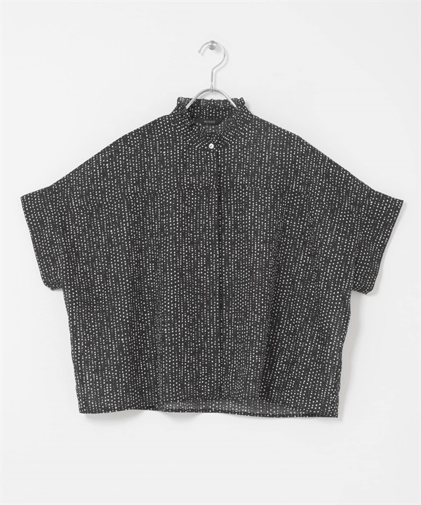 可機洗點點荷葉領罩衫(黑色 點點-FREE-BLACK)